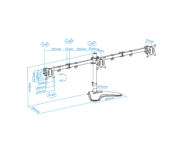 SOPORTE MESA 3 PANTALLAS 17"-27" TOOQ