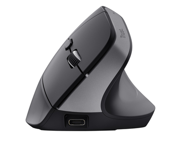 RATON OPTICO WIRELESS ERGONOMICO VERTICAL BAYO+ NEGRO TRUST