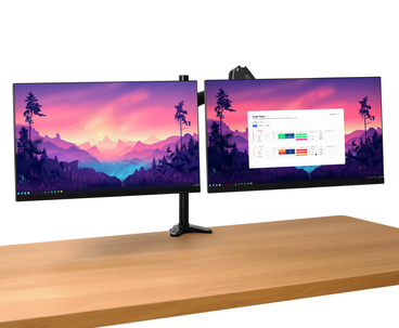 SOPORTE MESA 2 PANTALLAS PORTATIL/MONITOR MARA NEGRO TRUST